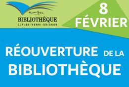 8 février | Réouverture de la bibliothèque