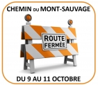 9 au 11 octobre | Fermeture du chemin du Mont-Sauvage