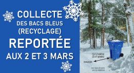 27 et 28 février | Collecte des bacs bleus reportée