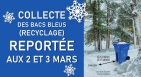 27 et 28 février | Collecte des bacs bleus reportée