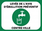 15 août – centre-ville | Levée de l'avis d’ébullition préventif