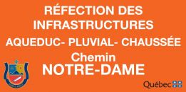 5 au 11 septembre | Chemin Notre-Dame fermé à la hauteur des rues Vallée-du-Golf et Dion