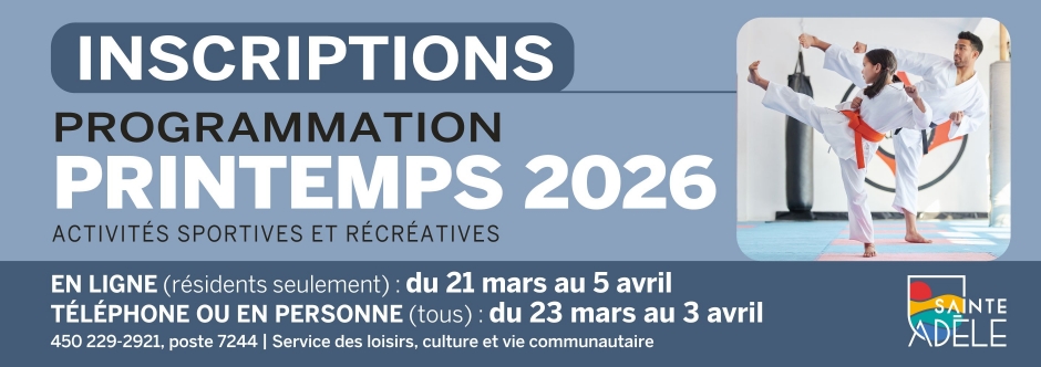 Printemps 2026 - Inscription loisirs