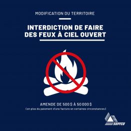 25 mai | INTERDICTION DE FEUX À CIEL OUVERT