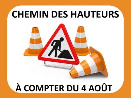 À compter du 4 août | Travaux de réfection routière sur le chemin des Hauteurs