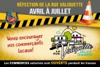 Travaux rue Valiquette | Les commerces sont ouverts!