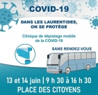 13 et 14 juin | Clinique de dépistage mobile de la COVID-19, SANS RENDEZ-VOUS 