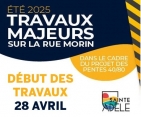 28 avril | Début des travaux majeurs sur la rue Morin